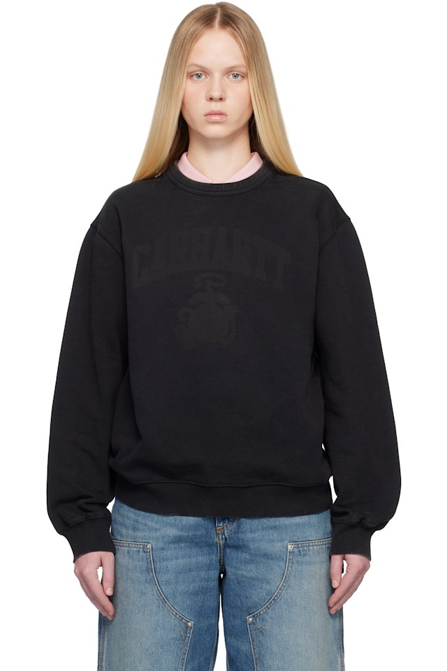 Carhartt Work In Progress — Black Faded Pond Corps Sweatshirt