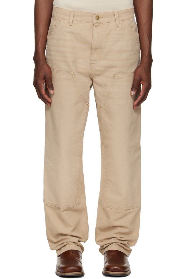 Carhartt Work In Progress — Beige Double Knee Trousers