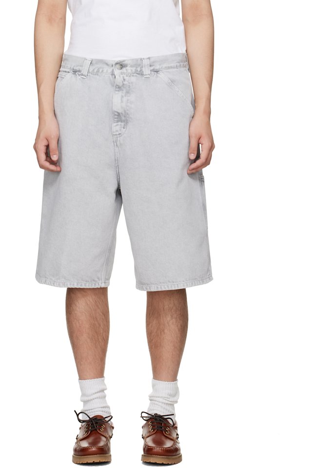 Carhartt Work In Progress — Gray OG Single Knee Denim Shorts