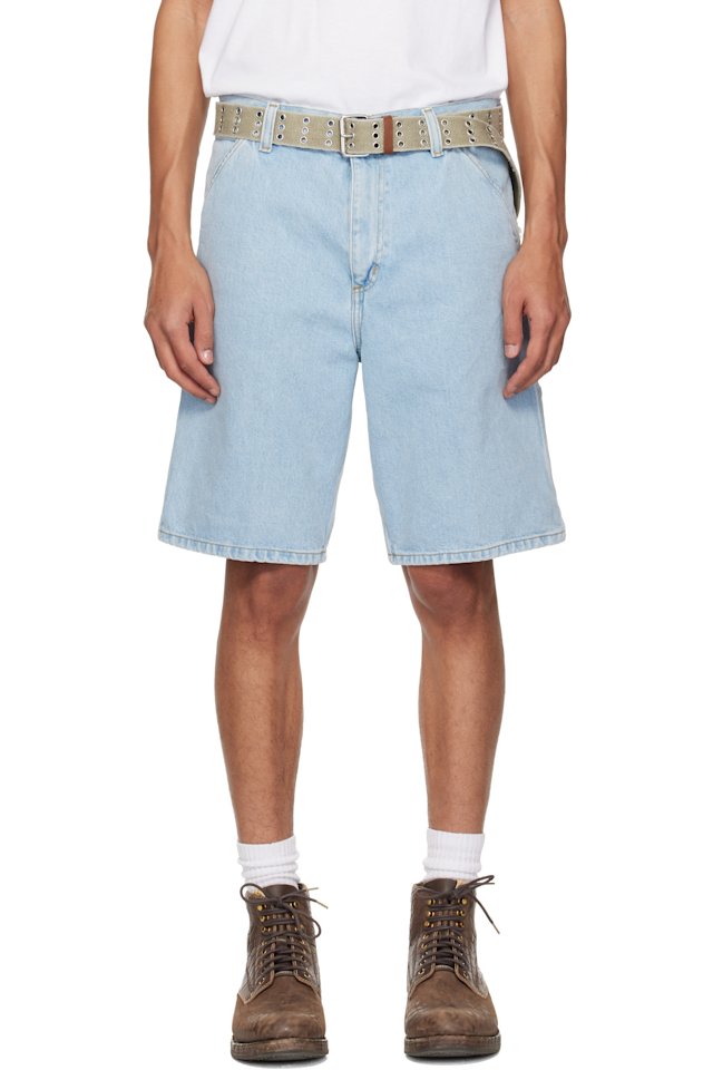 Carhartt Work In Progress — Blue Single Knee Denim Shorts