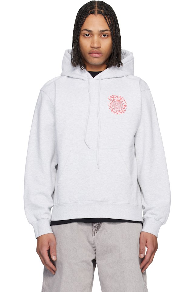 Carhartt Work In Progress — Gray Spiral Hoodie