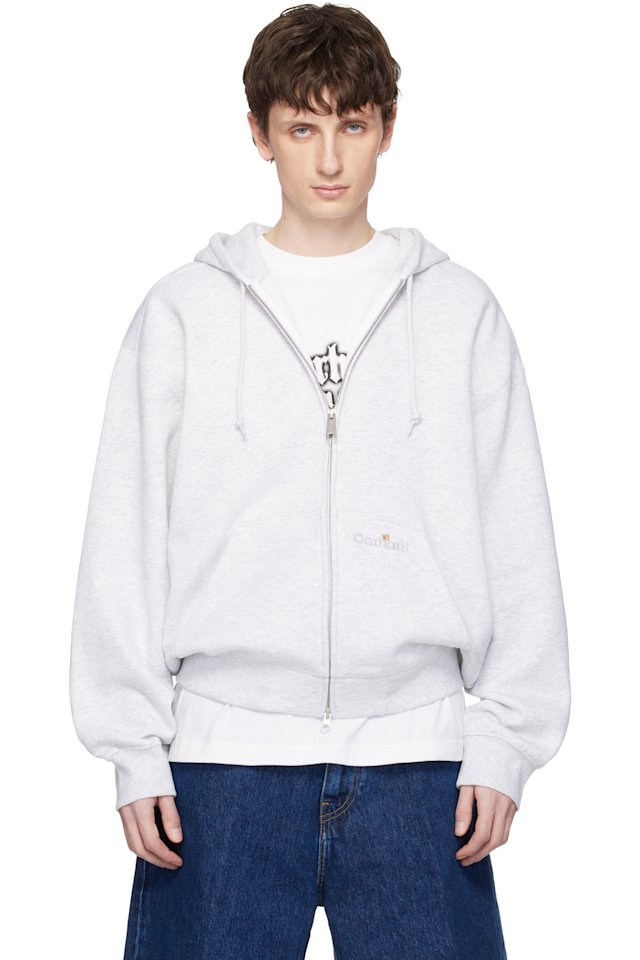 Carhartt Work In Progress — Gray WIP Label Sweat Hoodie