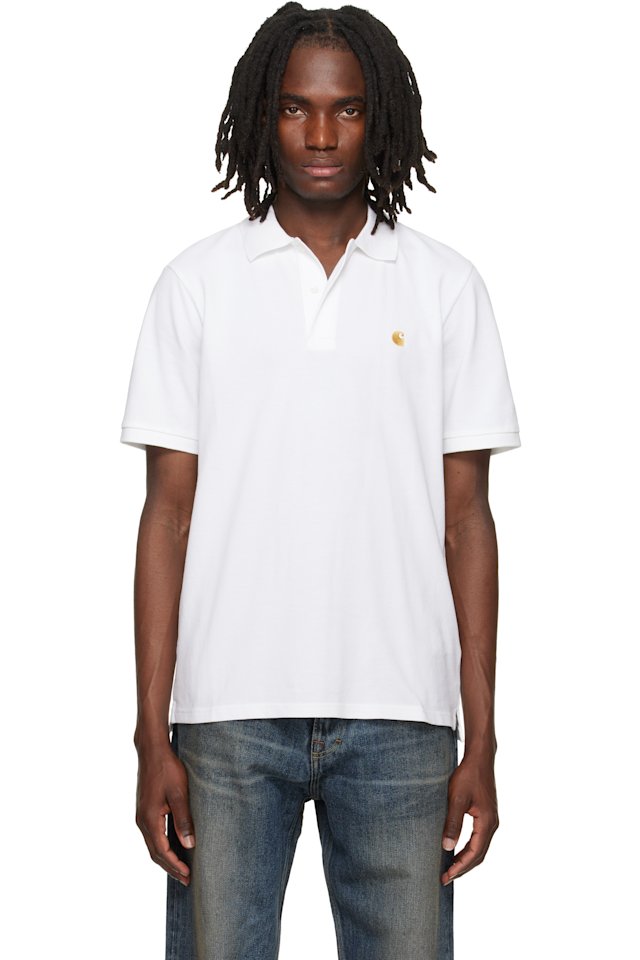 Carhartt Work In Progress — White Chase Pique Polo