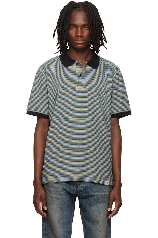 Carhartt Work In Progress — Navy & Green Dion Polo