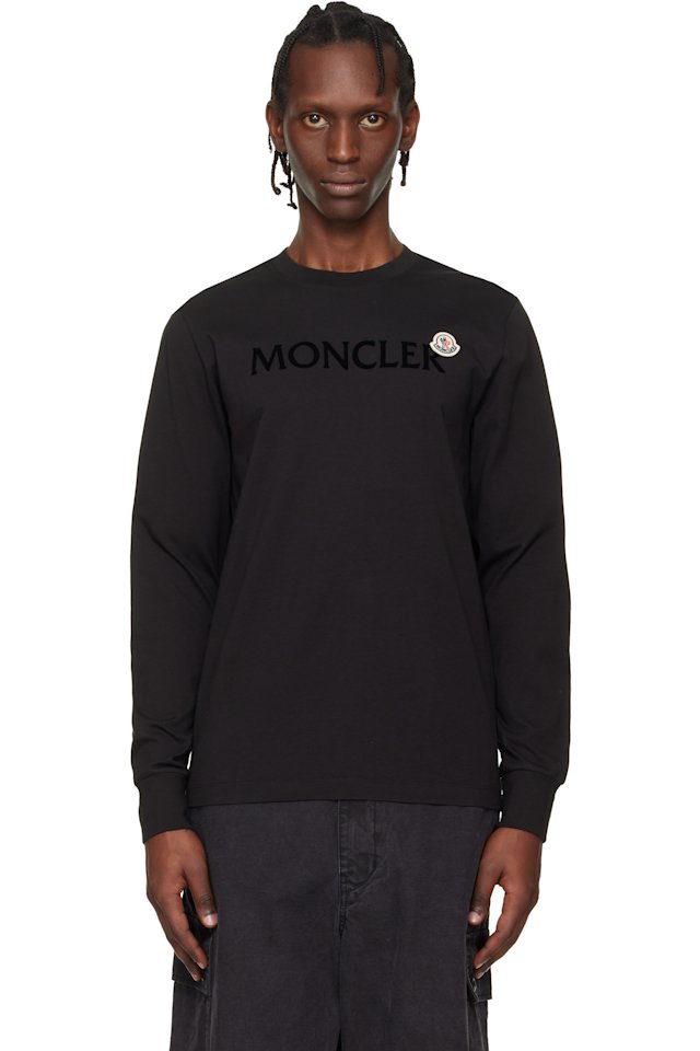 Moncler — Black Logo Cotton T-shirt