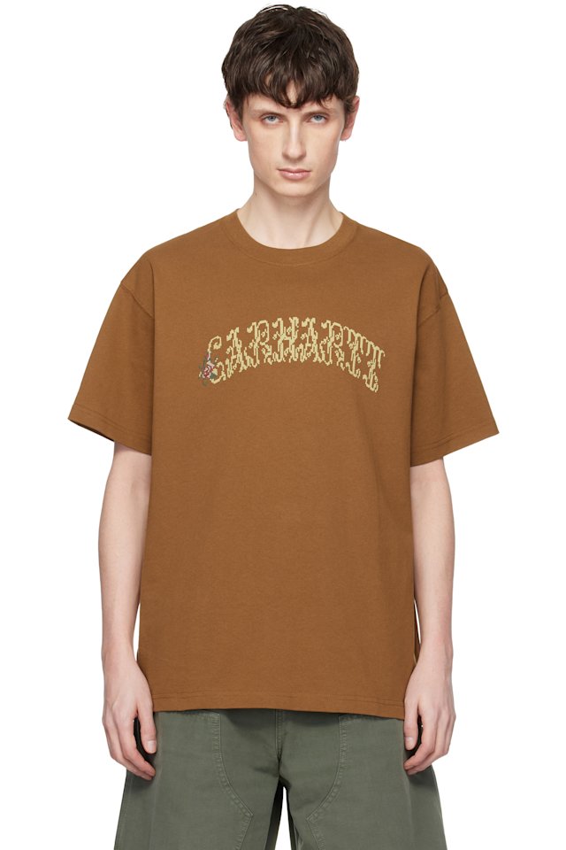 Carhartt Work In Progress — Tan Monogram T-shirt