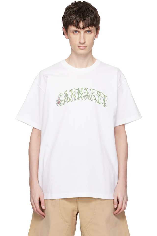 Carhartt Work In Progress — White Monogram T-shirt