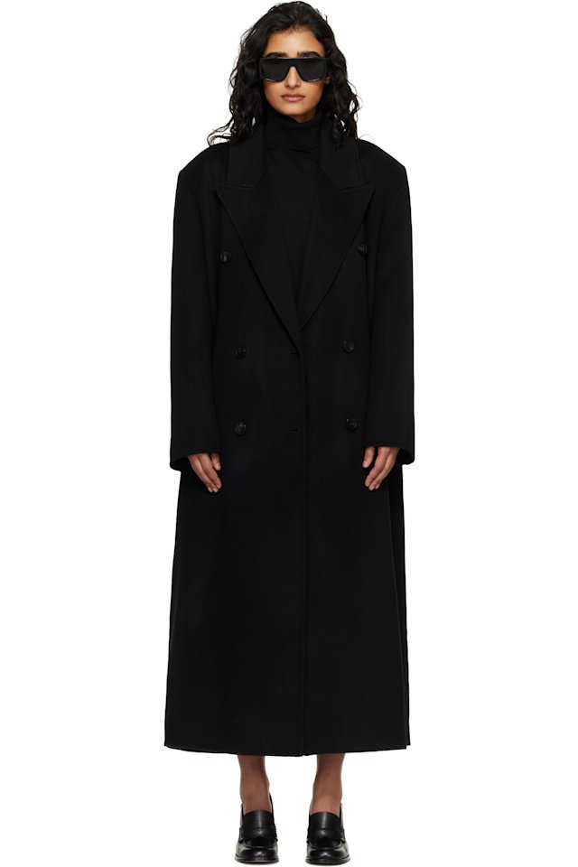 The Frankie Shop — Black Gaia Double Breasted Coat