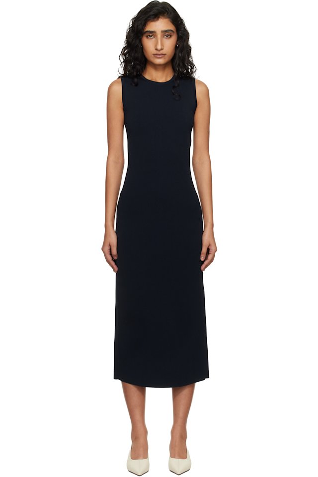 Max Mara — Navy Mxpangus Knitted Maxi Dress