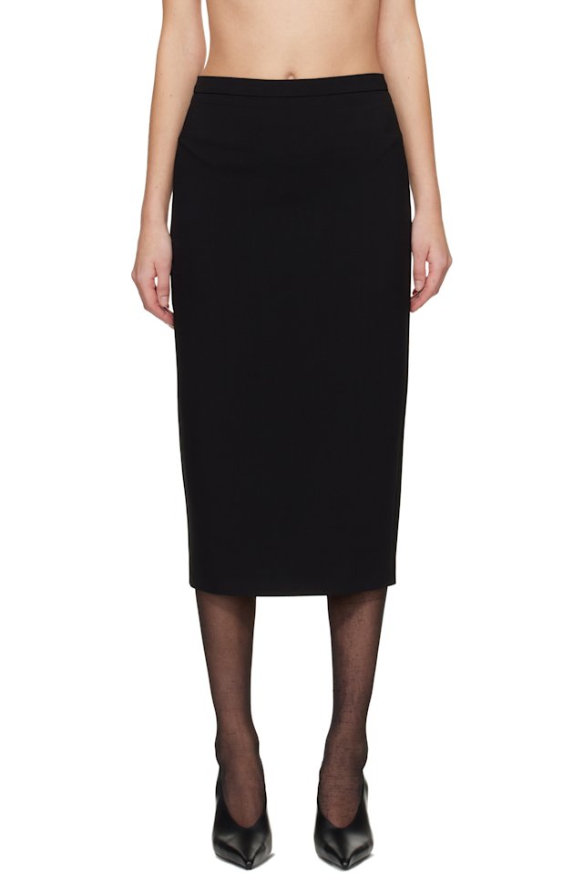 Max Mara — Black Mxmotre Midi Skirt