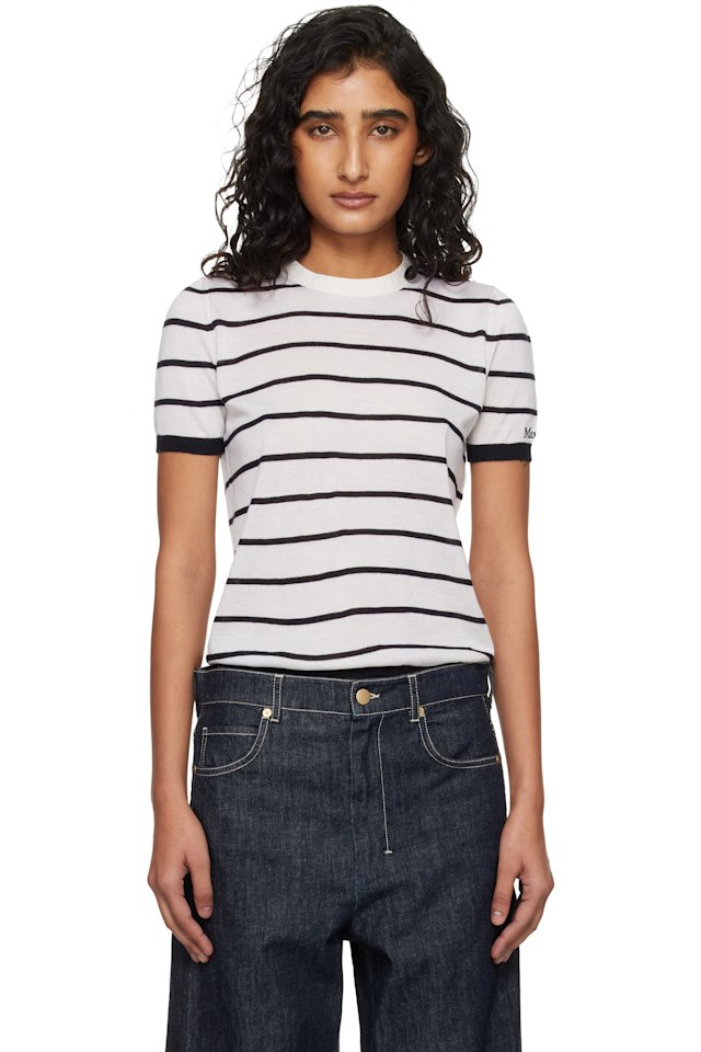 Max Mara — White & Black Favetta Sweater