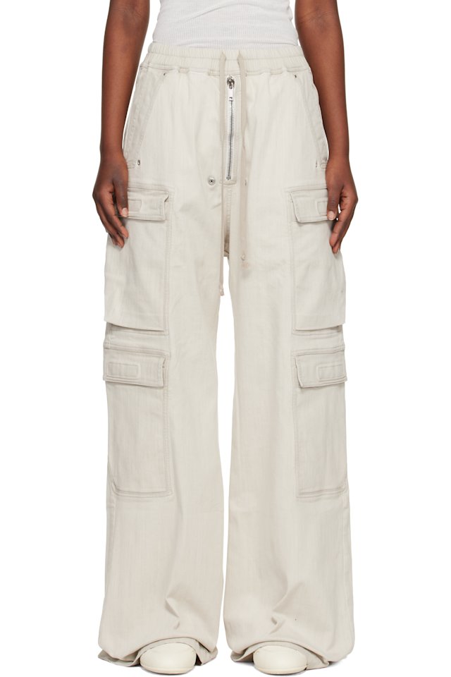 Rick Owens DRKSHDW — Off-White Temple Double Jumbo Belas Denim Cargo Pants
