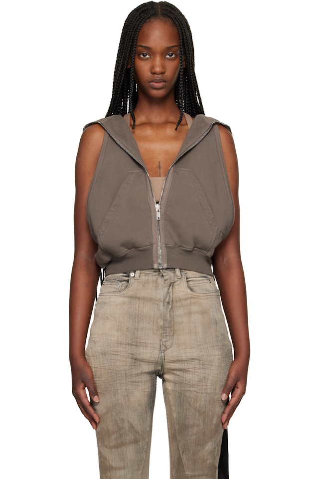 Rick Owens DRKSHDW — Brown Temple Cyclops SL Hoodie
