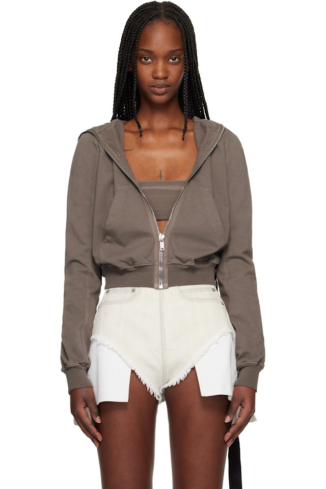 Rick Owens DRKSHDW — Brown Temple Small Hoodie
