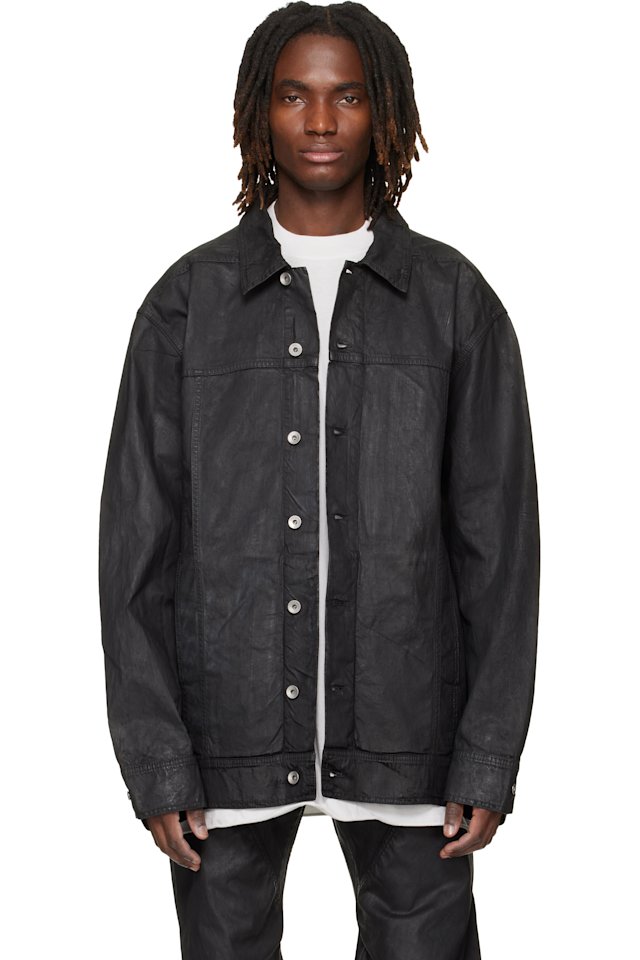 Rick Owens DRKSHDW — Black Temple Jumbo Worker Denim Jacket