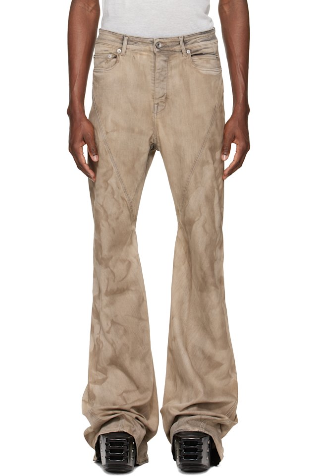 Rick Owens DRKSHDW — Gray Temple Bias Bootcut Jeans