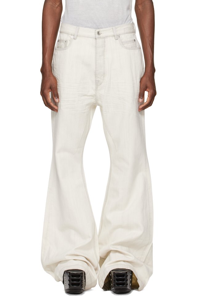 Rick Owens DRKSHDW — Off-White Temple Bolan Bootcut Jeans