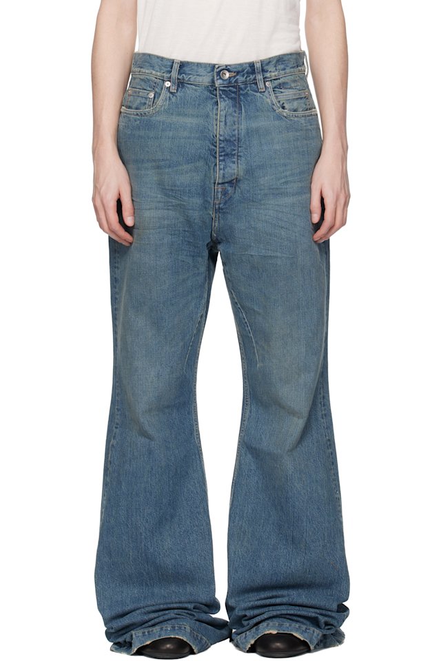 Rick Owens DRKSHDW — Blue Temple Bolan Bootcut Jeans