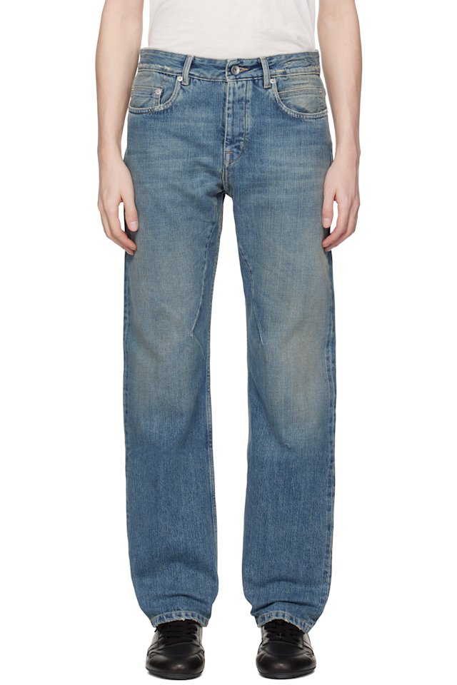 Rick Owens DRKSHDW — Blue Temple Fog Cut Jeans