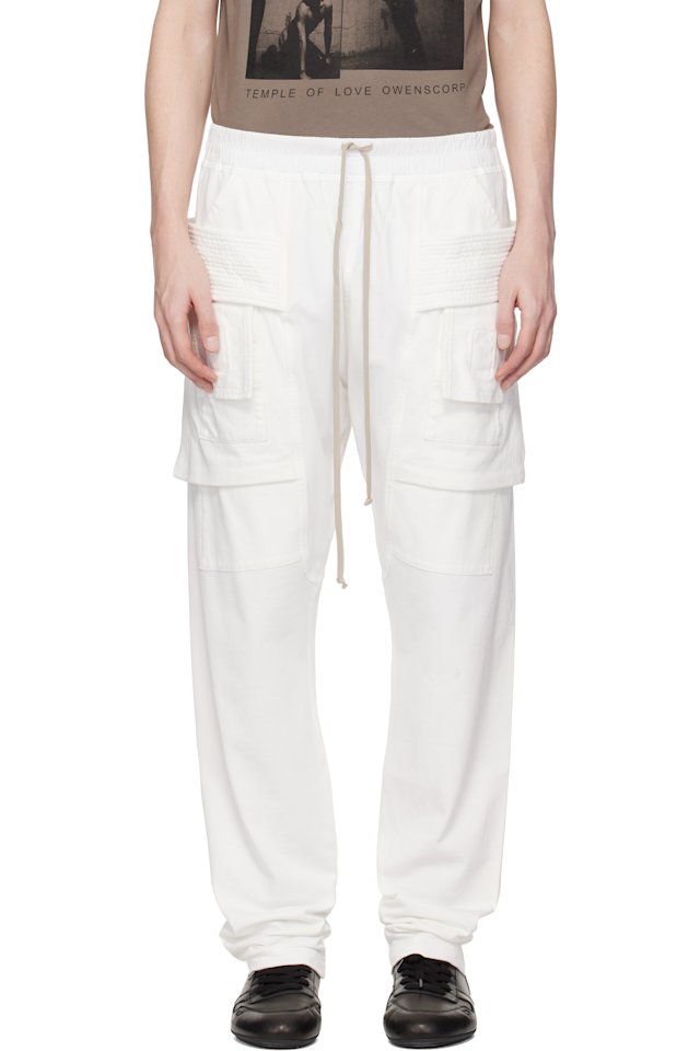 Rick Owens DRKSHDW — Off-White Temple Creatch Drawstring Cargo Pants
