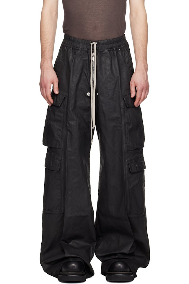 Rick Owens DRKSHDW — Black Temple Double Jumbo Belas Denim Cargo Pants