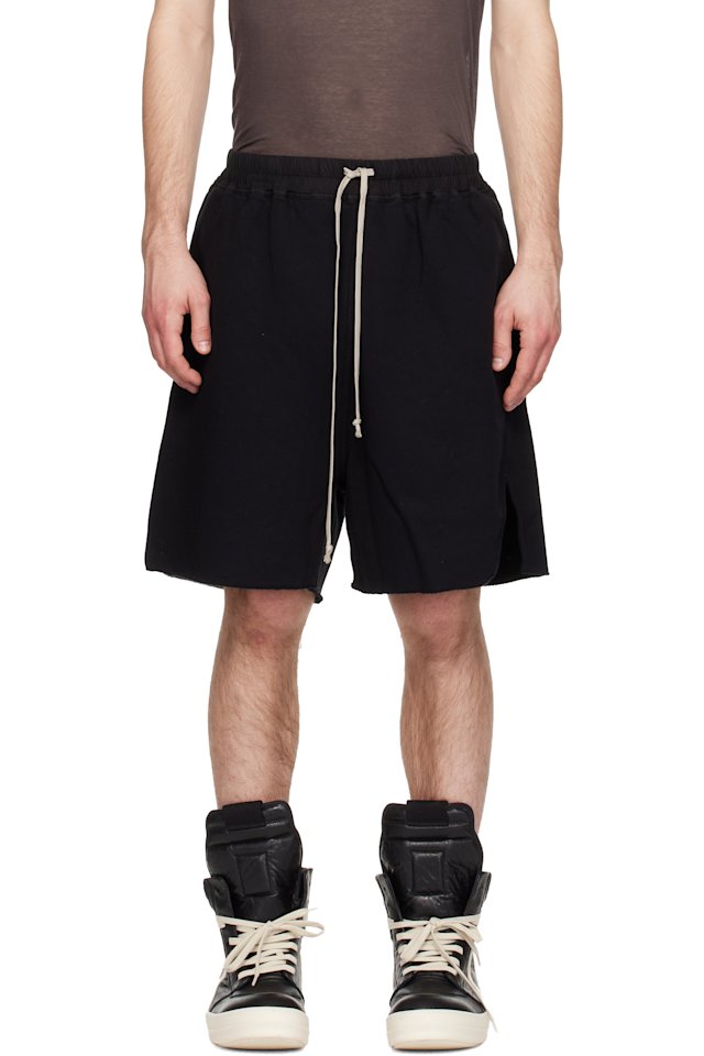 Rick Owens DRKSHDW — Black Temple Furka Heavy Sweatshirt Long Shorts