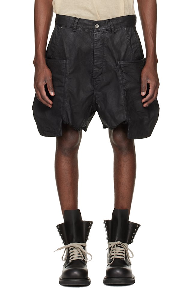 Rick Owens DRKSHDW — Black Temple Stefan Denim Cargo Shorts