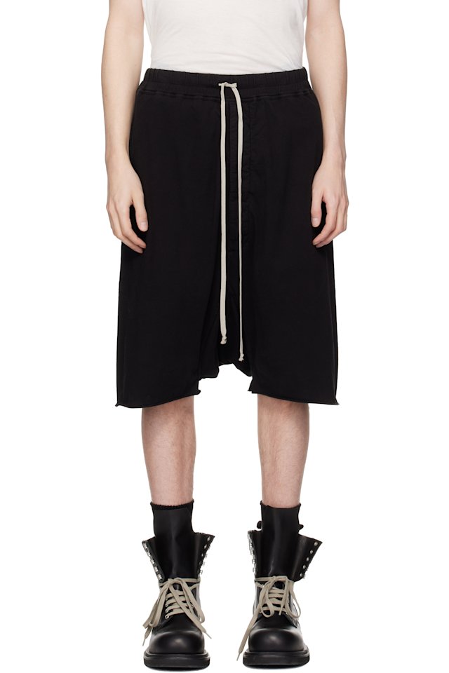 Rick Owens DRKSHDW — Black Temple Drawstring Pods Shorts