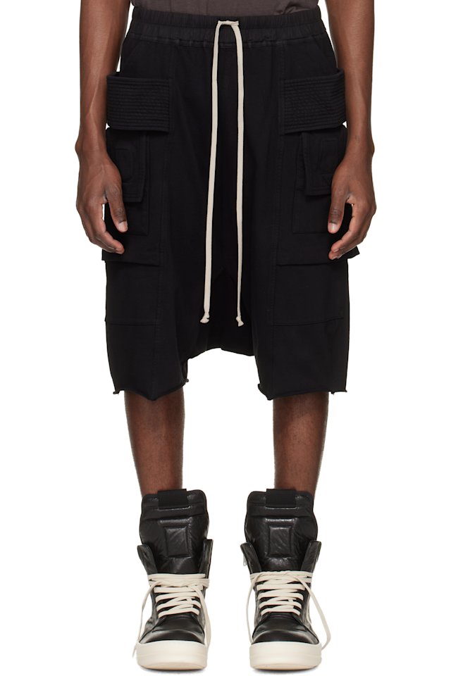 Rick Owens DRKSHDW — Black Temple Creatch Pods Cargo Shorts
