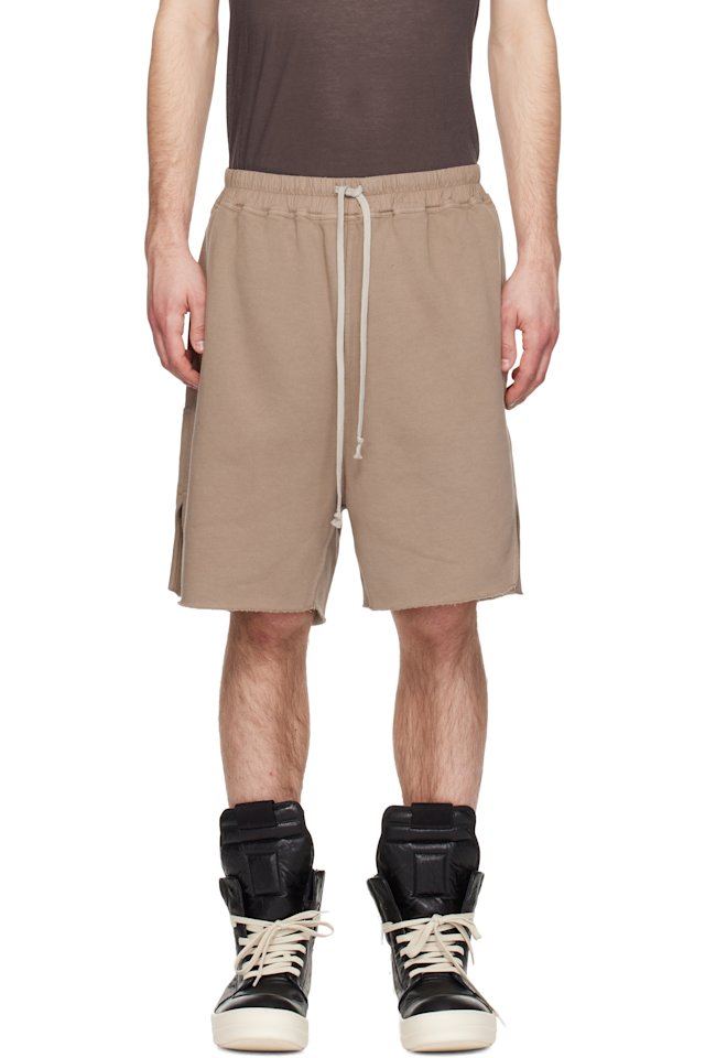 Rick Owens DRKSHDW — Taupe Temple Heavy Sweatshirt Long Shorts