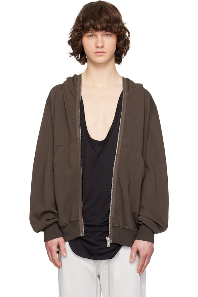 Rick Owens DRKSHDW — Gray Temple Jumbo Gimp Hoodie