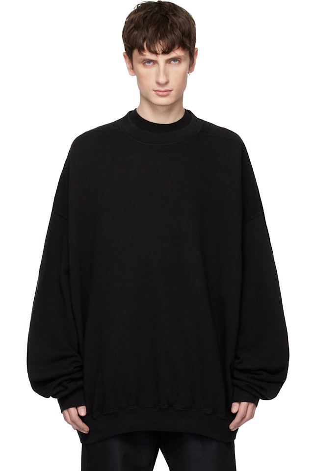 Rick Owens DRKSHDW — Black Temple Hun Crewneck Sweatshirt