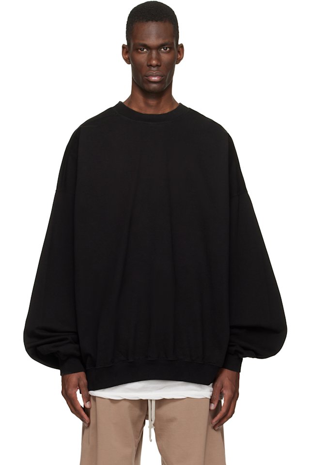Rick Owens DRKSHDW — Black Temple Hun Crewneck Sweatshirt
