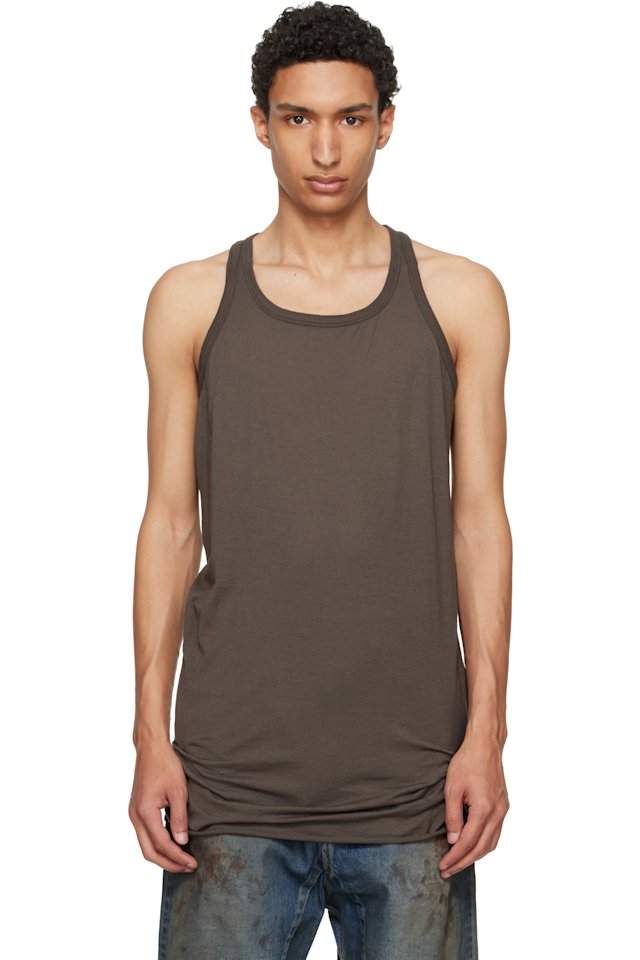Rick Owens DRKSHDW — Brown Temple Loose Tank Top