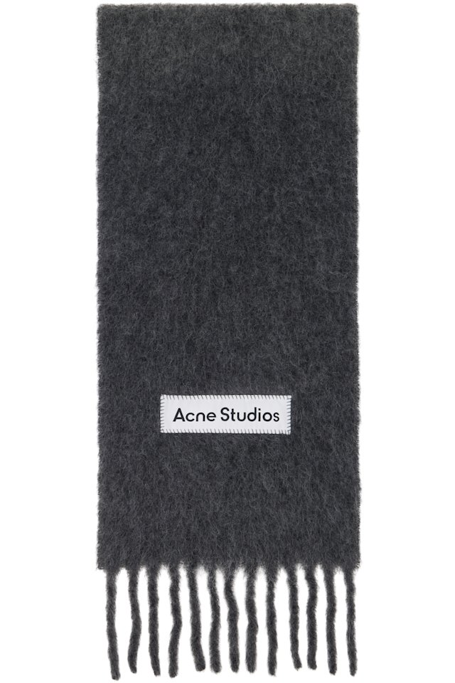 Acne Studios — Gray Wool Fringe Scarf