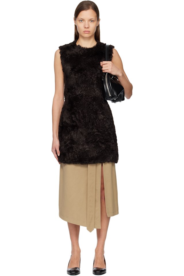 Acne Studios — Brown Faux-Fur Minidress