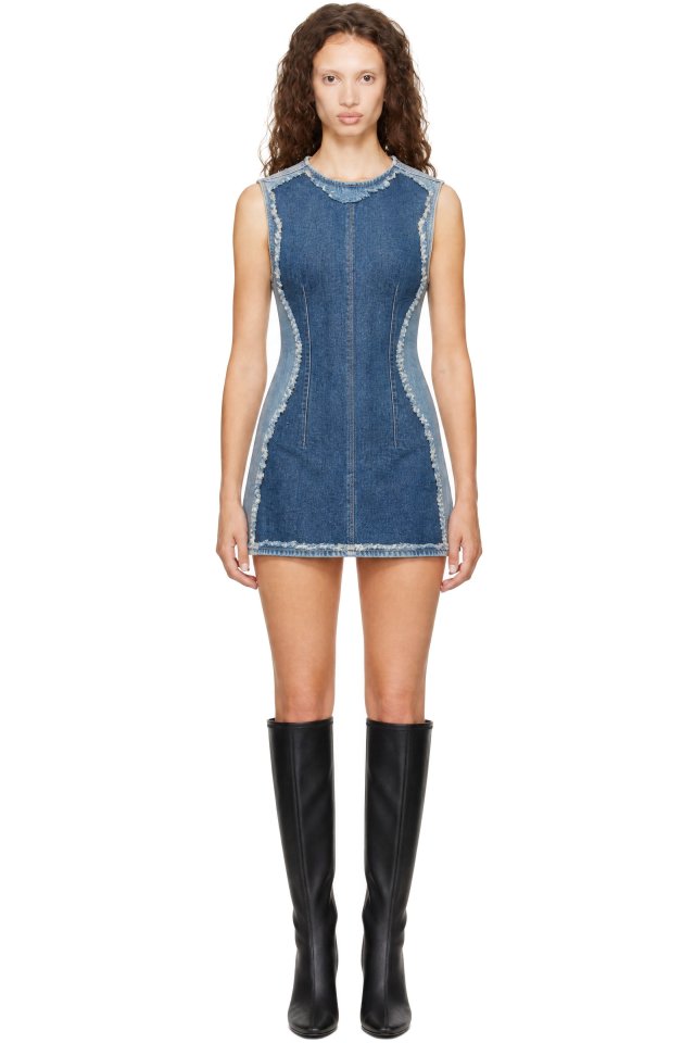 Acne Studios — Blue Devona Skeleton Denim Minidress