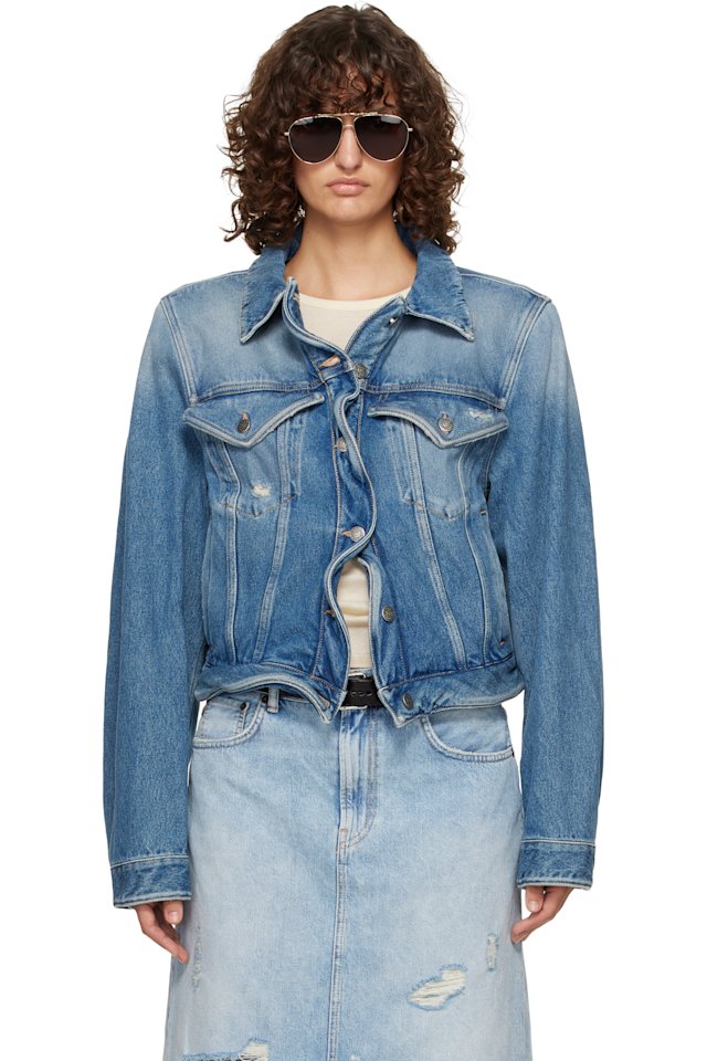 Acne Studios — Blue Wavy Denim Jacket