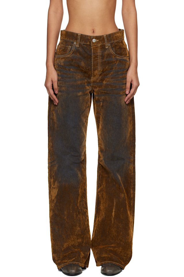 Acne Studios — Brown 2021 Flocked Denim Jeans