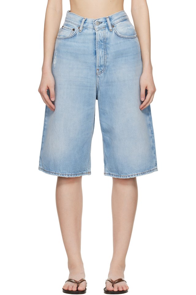 Acne Studios — Blue Loose Fit Denim Shorts