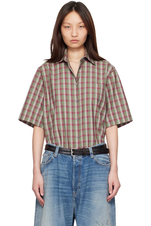 Acne Studios — Green & Purple Check Button-Up Shirt