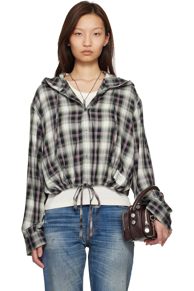 Acne Studios — Black & Green Hooded Overshirt