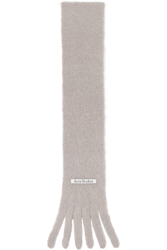 Acne Studios — Gray Skinny Logo Scarf
