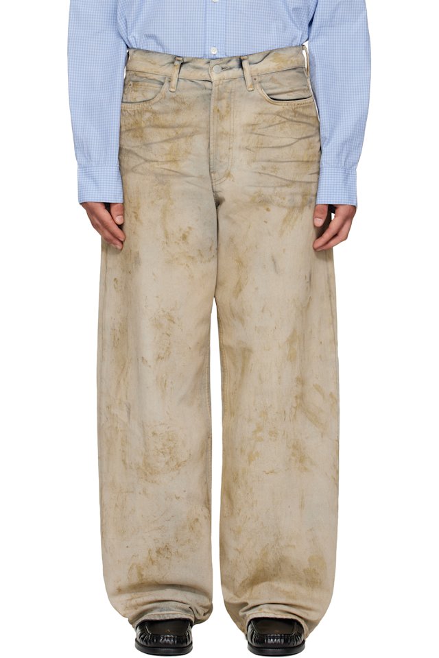 Acne Studios — Beige Loose Fit 1981 Jeans