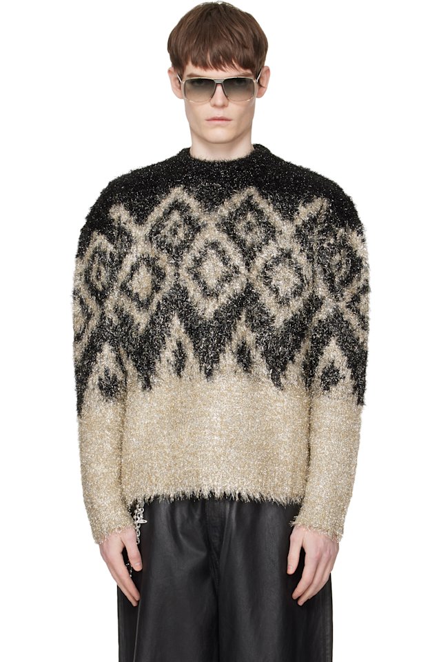 Acne Studios — Black Metallic Knit Sweater