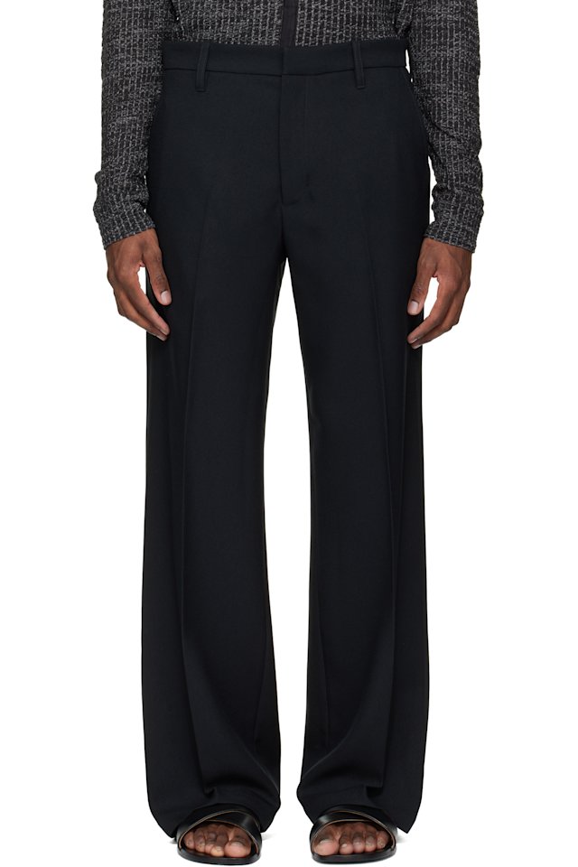 Stockholm (Surfboard) Club — Black Tailored Bootcut Trousers