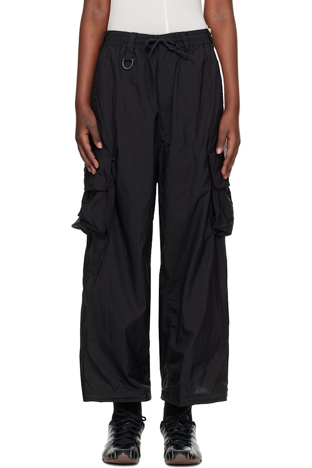 Y-3 — Black 'Y-3' Nylon Wired 3 Stripes Cargo Pants