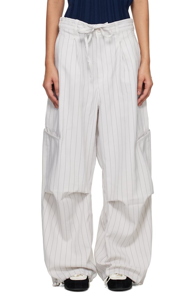 Y-3 — Off-White Pinstripe UT Straight Leg Lounge Pants