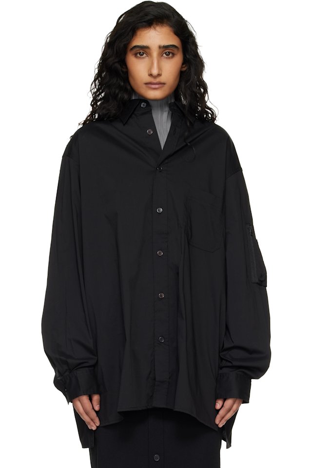 Y-3 — Black Cotton Long Sleeve Shirt