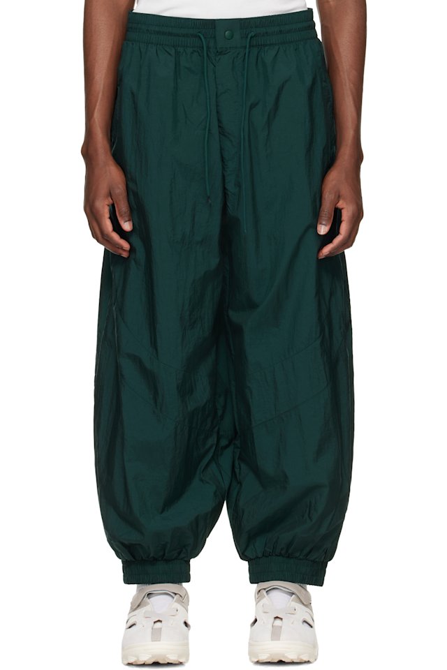 Y-3 — Green Raw Edge 3 Stripes Nylon Shell Track Pants